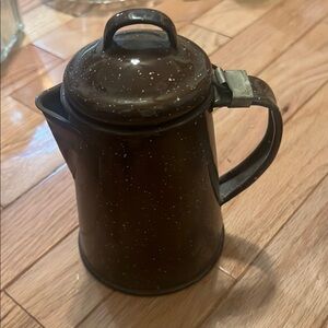 Speckled Brown Enamel Coffee Pot